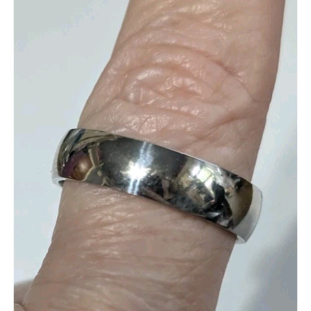 Vintage Silver Wedding Band Ring Size 12 Silver Tone Metal‎ TN33